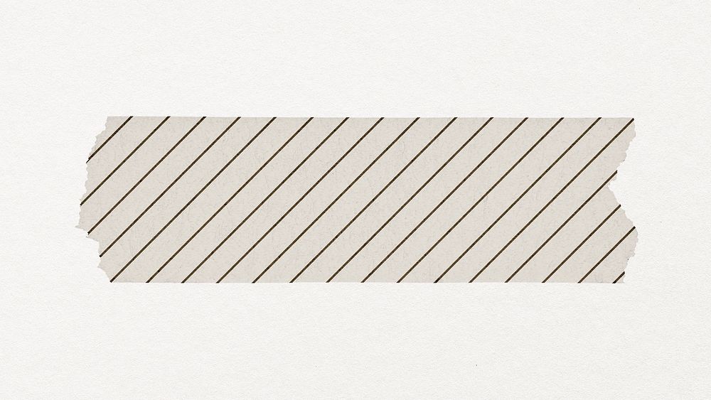 Stripe washi tape clipart, beige pattern design psd