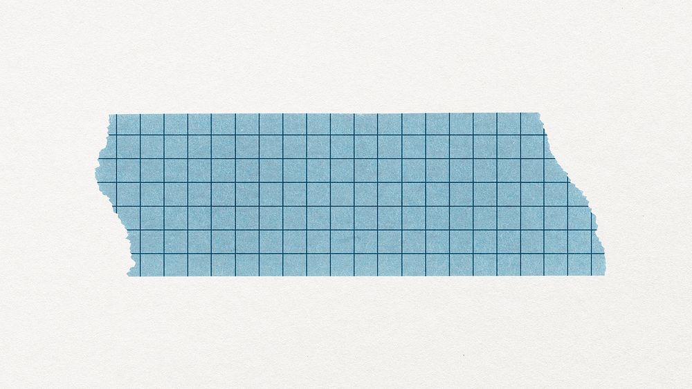 Grid washi tape sticker, blue stationery collage element psd