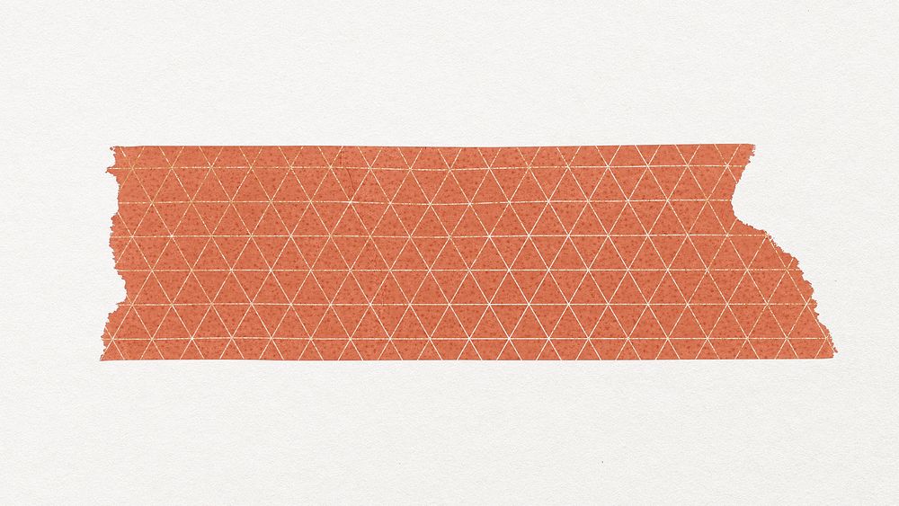 Orange washi tape collage element, digital decorative clipart psd