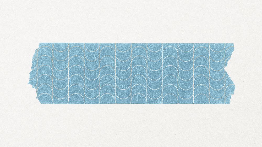 Wave washi tape sticker, pattern stationery psd