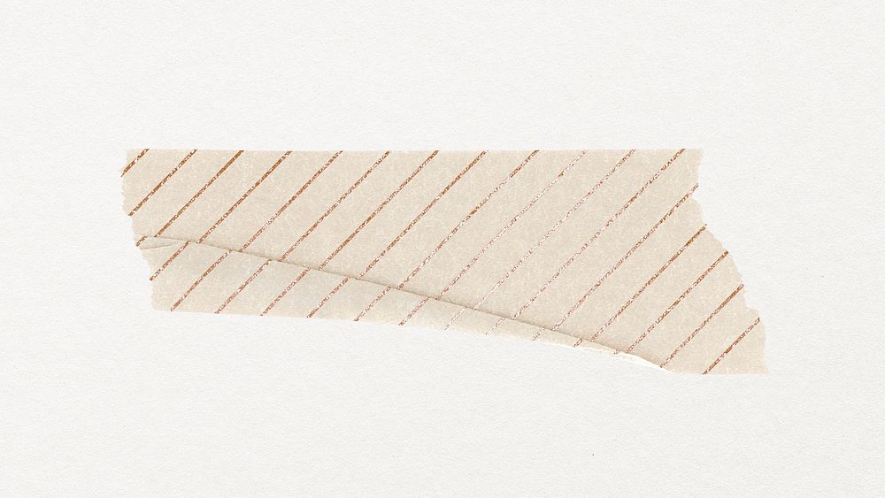 Black washi tape sticker, striped pattern collage element psd
