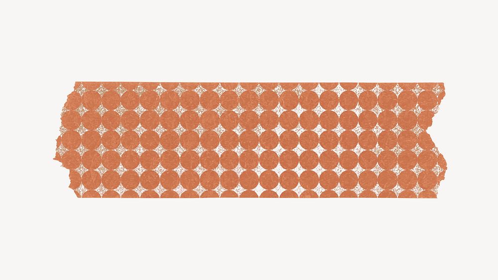 Washi tape collage element, orange zig-zag pattern design vector