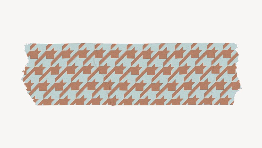 Washi tape collage element, orange zig-zag pattern design vector