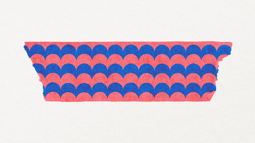 Washi tape collage element, black zig-zag pattern design vector