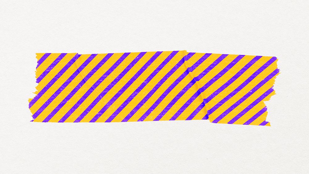 Stripe washi tape clipart, purple pattern design vector