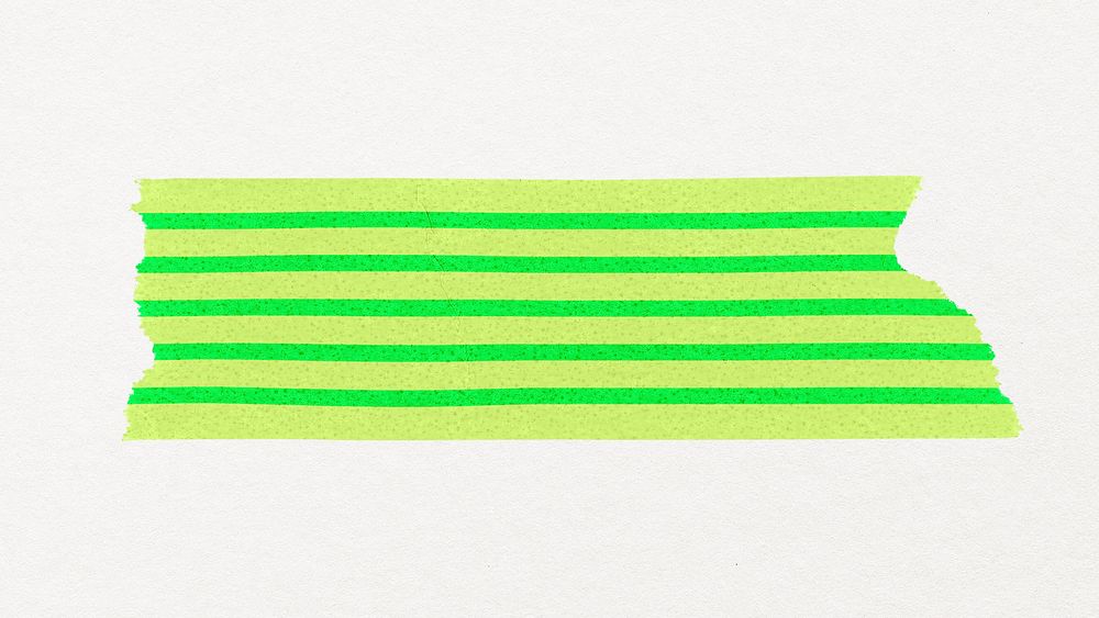 Stripe washi tape clipart, green pattern design vector