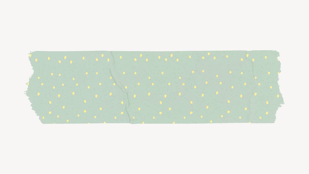 Pink washi tape sticker, polka dot patterned collage element vector
