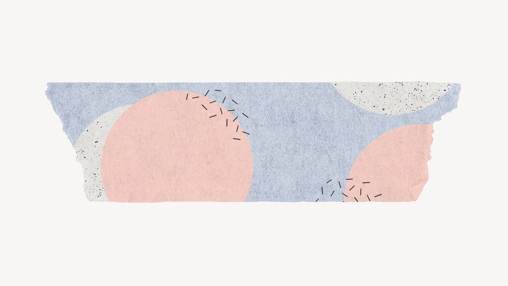 Polka dot washi tape clipart, blue pattern design vector
