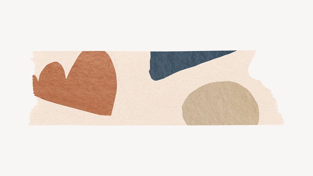 Pattern washi tape collage element, beige design vector