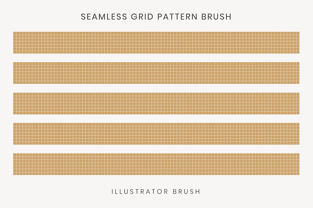 Grid pattern brush, brown seamless design vector, compatible with AI