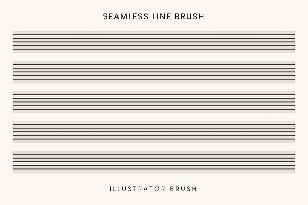 Seamless line pattern brush, gray stripes vector, compatible with AI