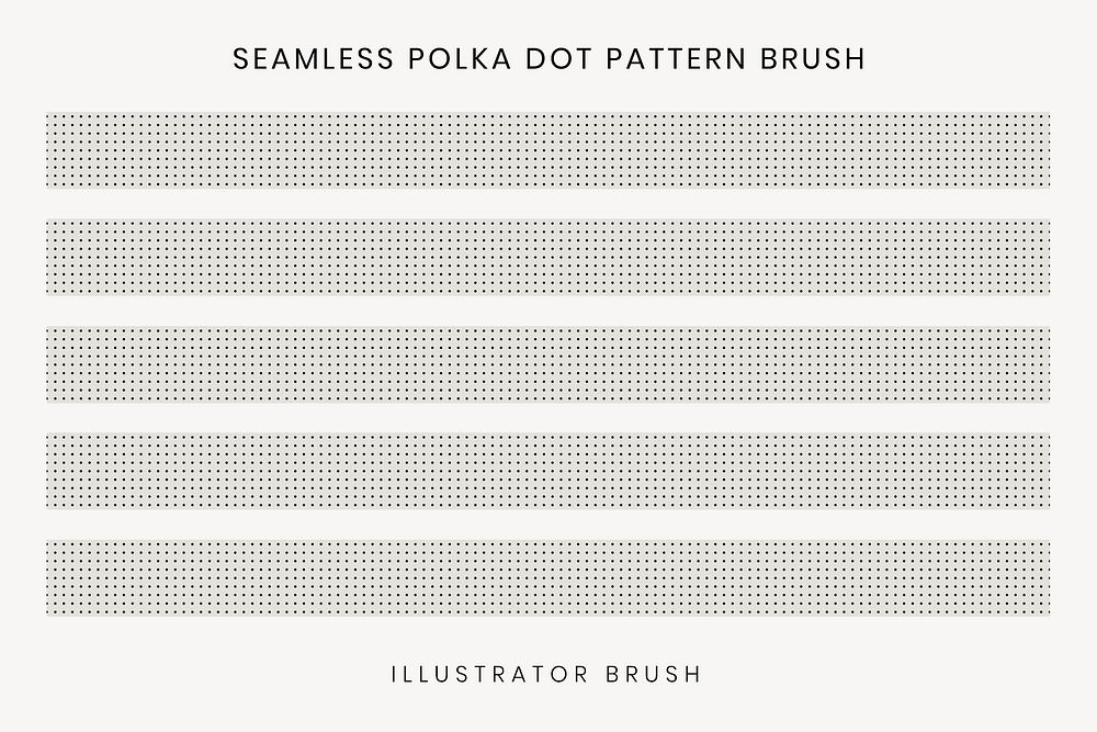 Polka dot pattern brush, seamless gray design vector, compatible with AI