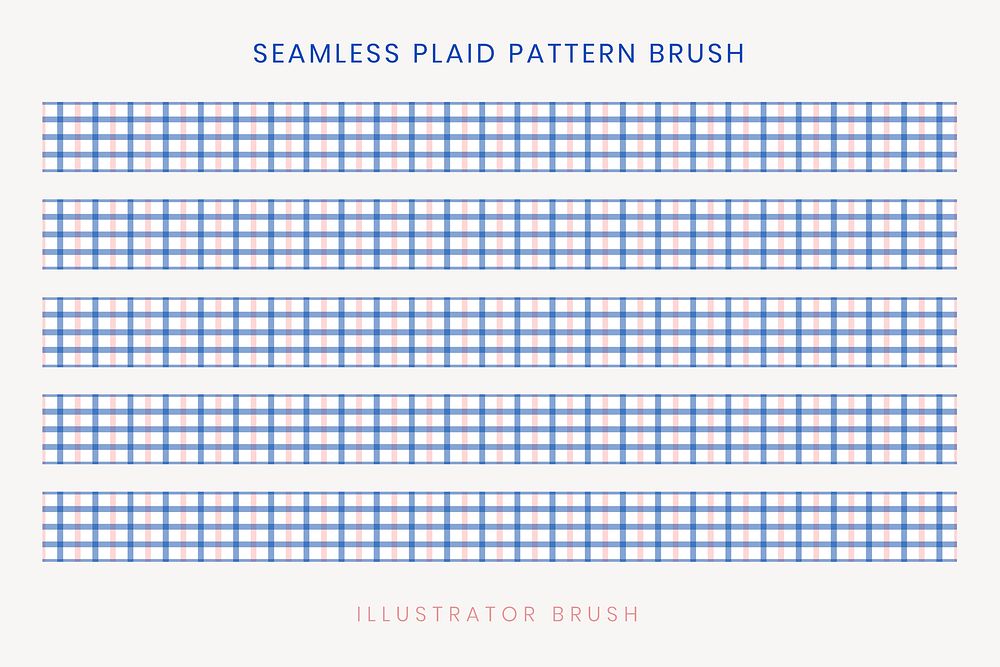 Seamless plaid pattern brush, blue design vector, compatible with AI