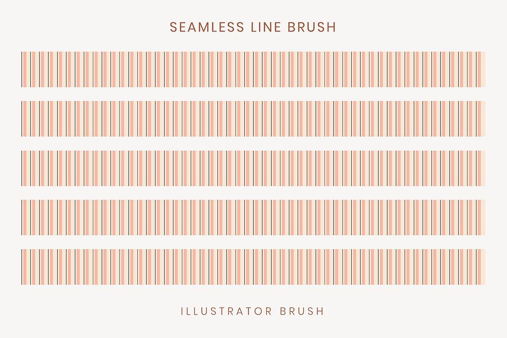 Seamless line pattern brush, orange stripes vector, compatible with AI