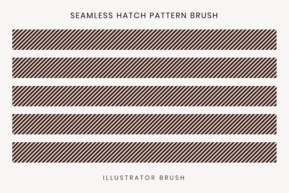 Seamless hatch pattern brush, stripes vector, compatible with AI