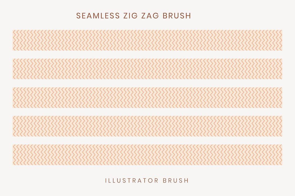 Zig-zag pattern brush, seamless beige design vector, compatible with AI