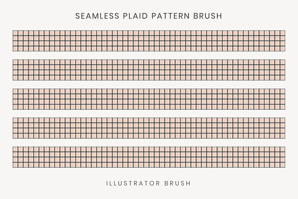 Seamless plaid pattern brush, brown design vector, compatible with AI