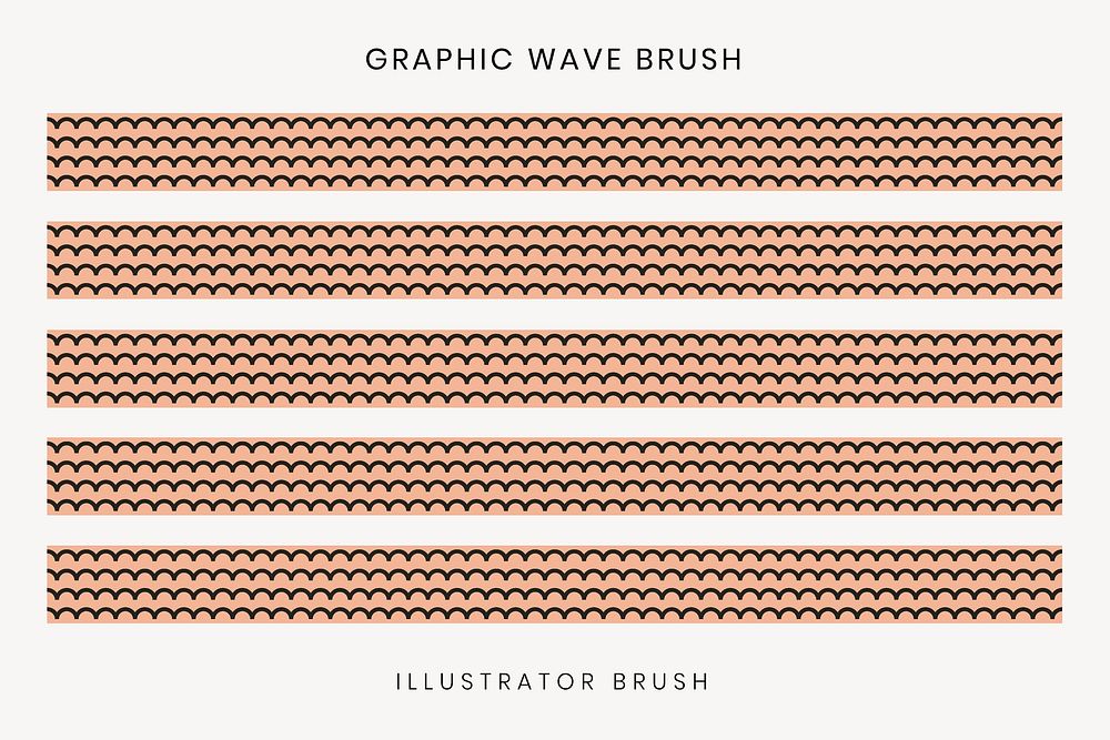 Wave pattern brush, seamless beige design vector, compatible with AI