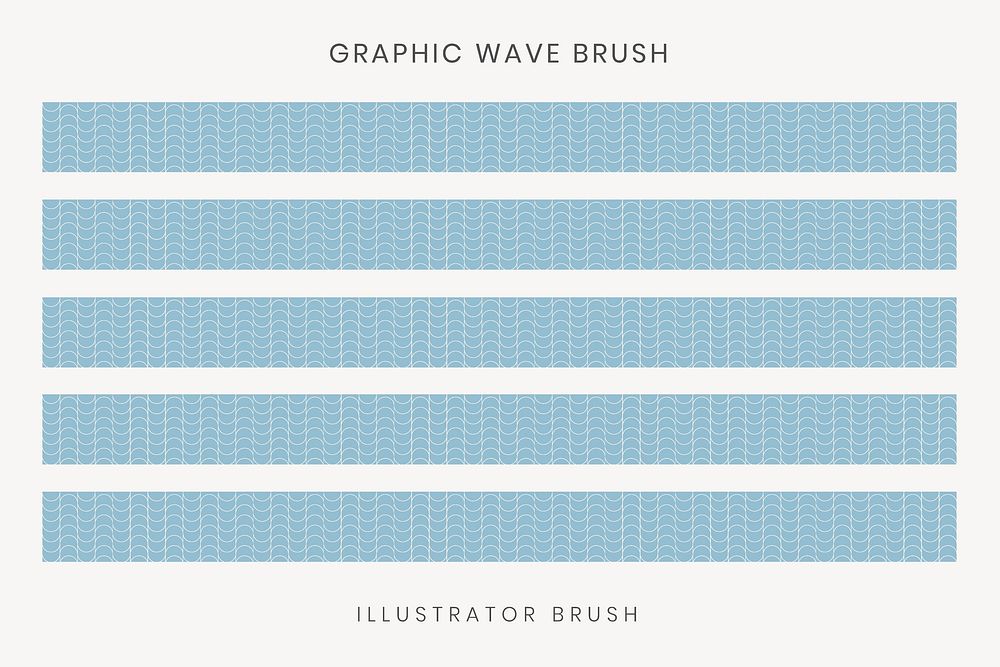 Wave pattern brush, seamless blue design vector, compatible with AI