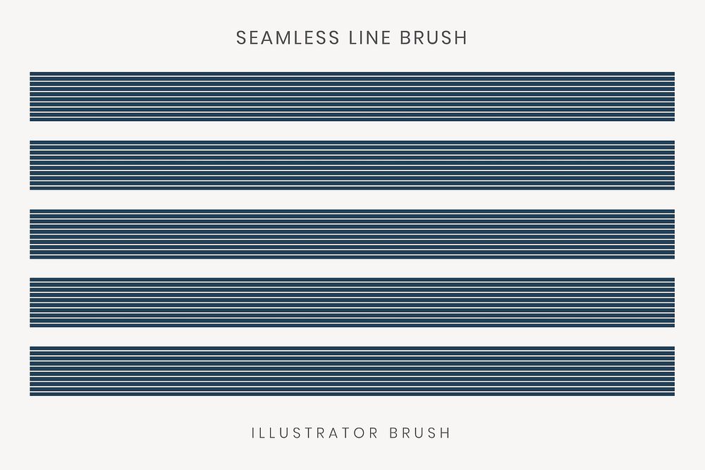 Seamless line pattern brush, blue stripes vector, compatible with AI