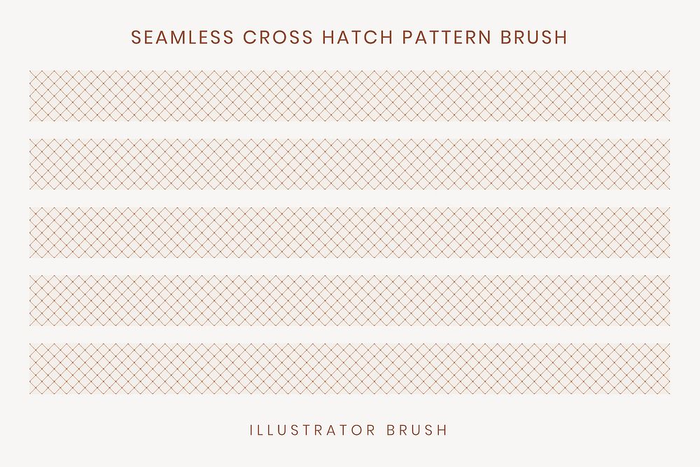 Crosshatch pattern brush, beige seamless design vector, compatible with AI