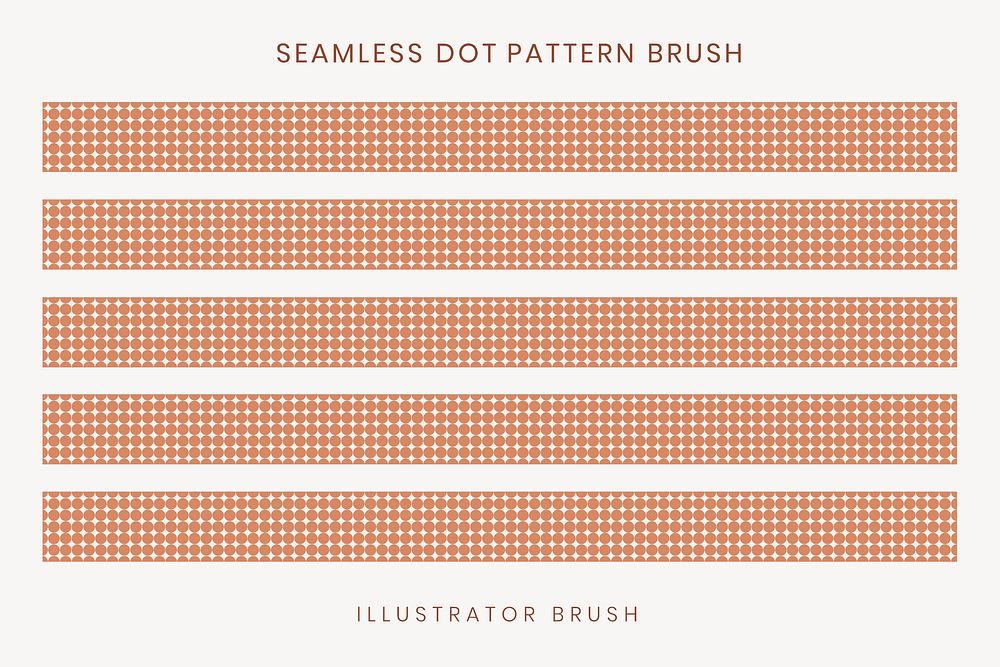 Seamless polka dot pattern brush, brown design vector, compatible with AI