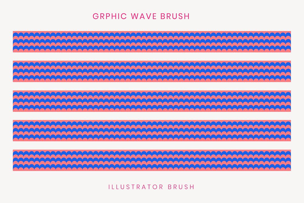 Wave pattern brush, seamless pink design vector, compatible with AI
