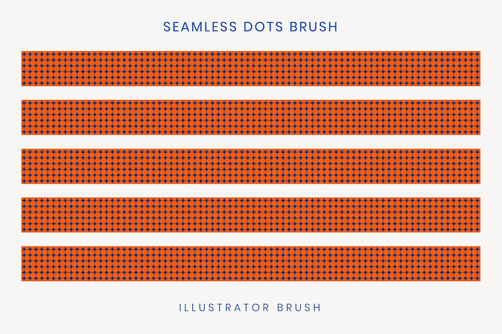 Polka dot pattern brush, seamless red design vector, compatible with AI