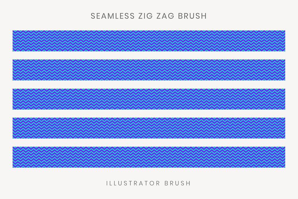 Zig-zag pattern brush, seamless blue design vector, compatible with AI