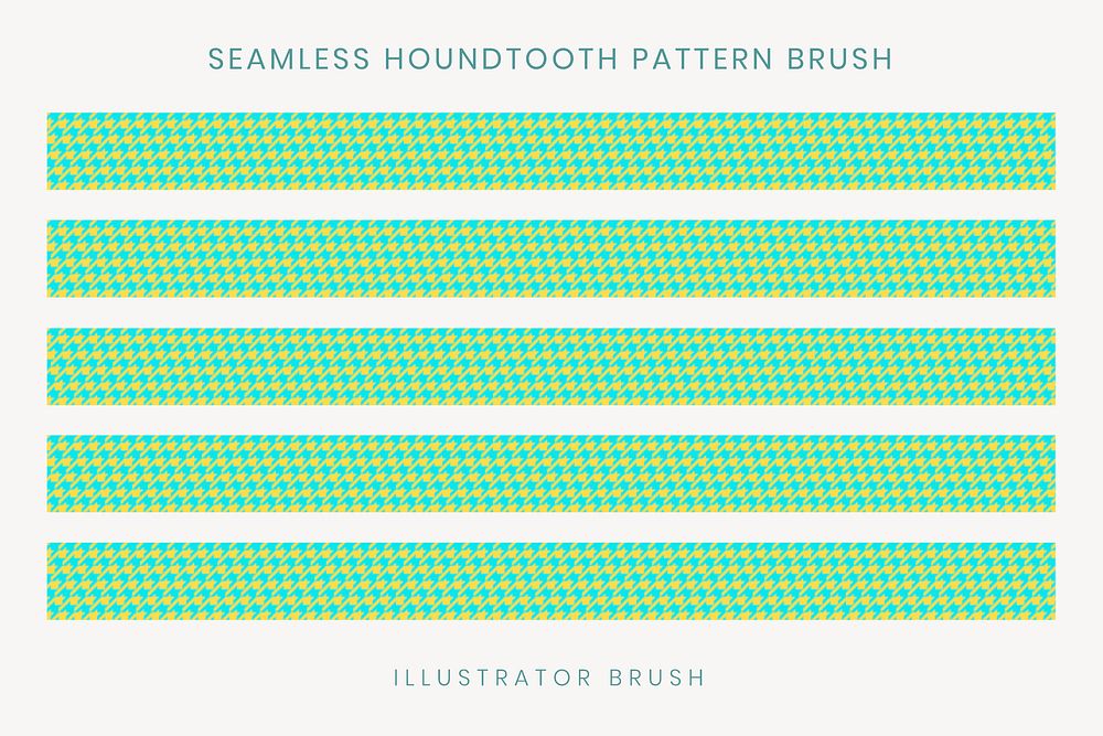 Houndstooth pattern brush, seamless green vector, compatible with AI