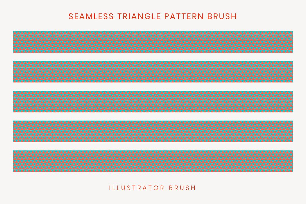 Seamless triangle pattern brush, green geometric vector, compatible with AI