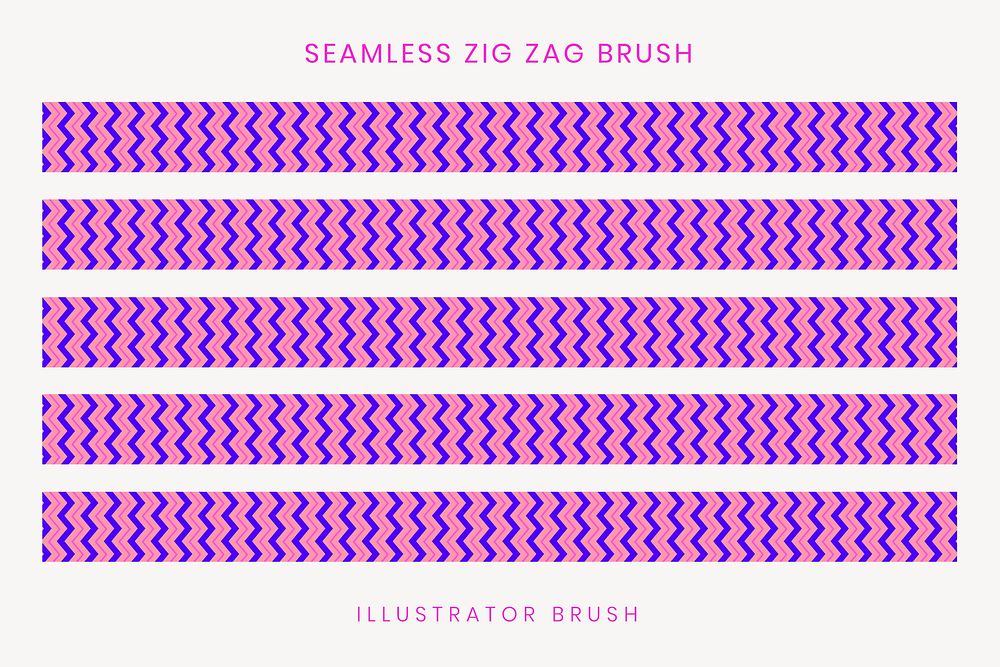 Seamless zig-zag pattern brush, pink design vector, compatible with AI