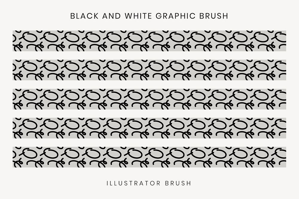 Doodle pattern brush, abstract black and white vector, compatible with AI