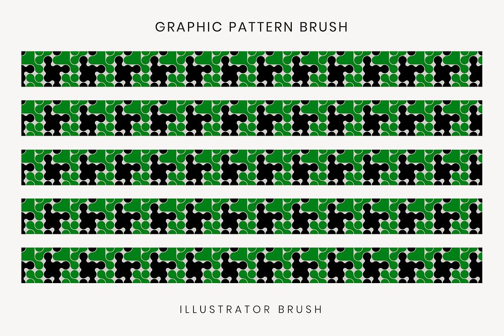 Retro pattern brush, abstract green vector, compatible with AI