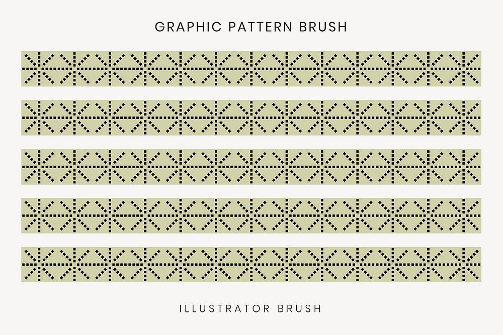 Retro pattern brush, abstract green vector, compatible with AI