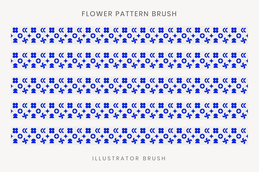 Abstract pattern brush, blue geometric vector, compatible with AI