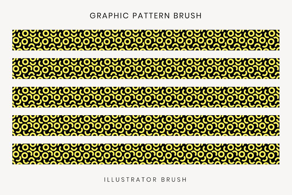 Abstract pattern brush, yellow geometric vector, compatible with AI