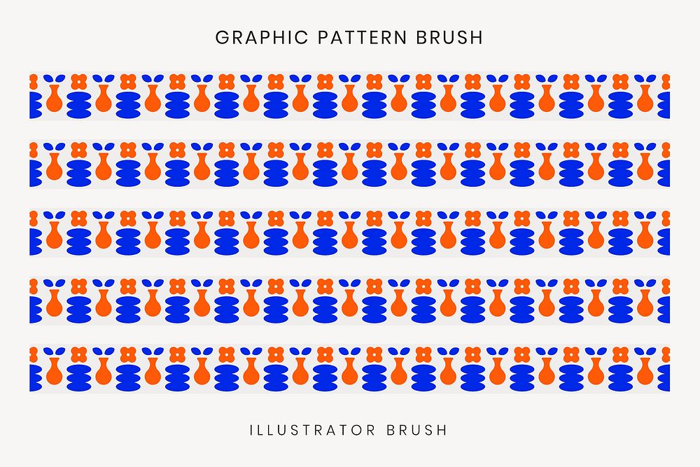 Retro pattern brush, abstract blue vector, compatible with AI