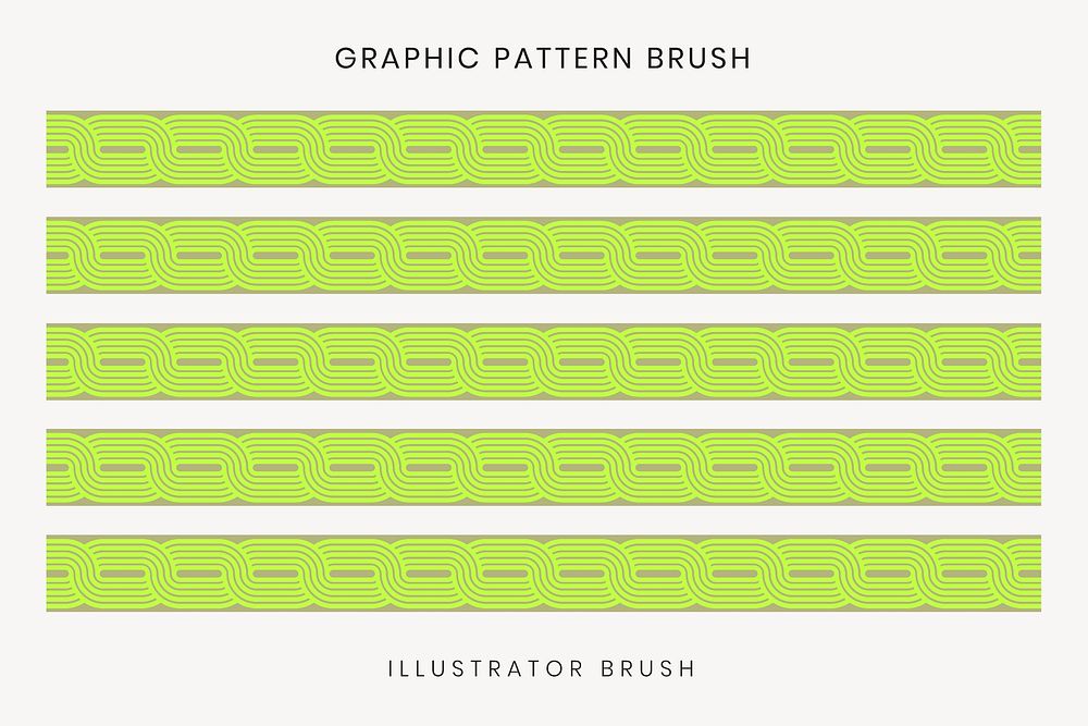 Retro pattern brush, abstract green vector, compatible with AI