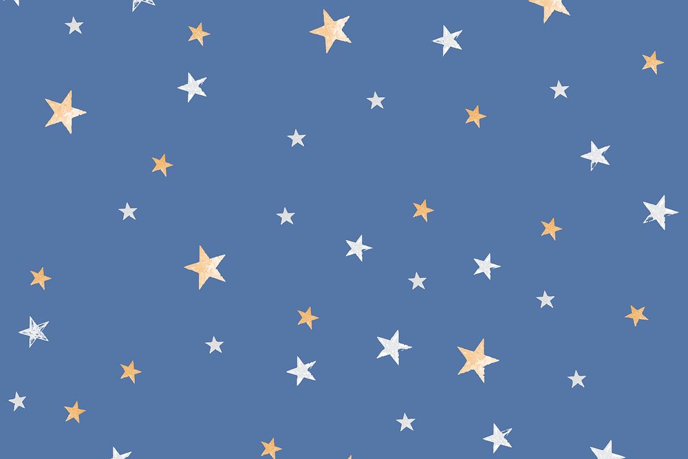 Star pattern background, aesthetic blue psd
