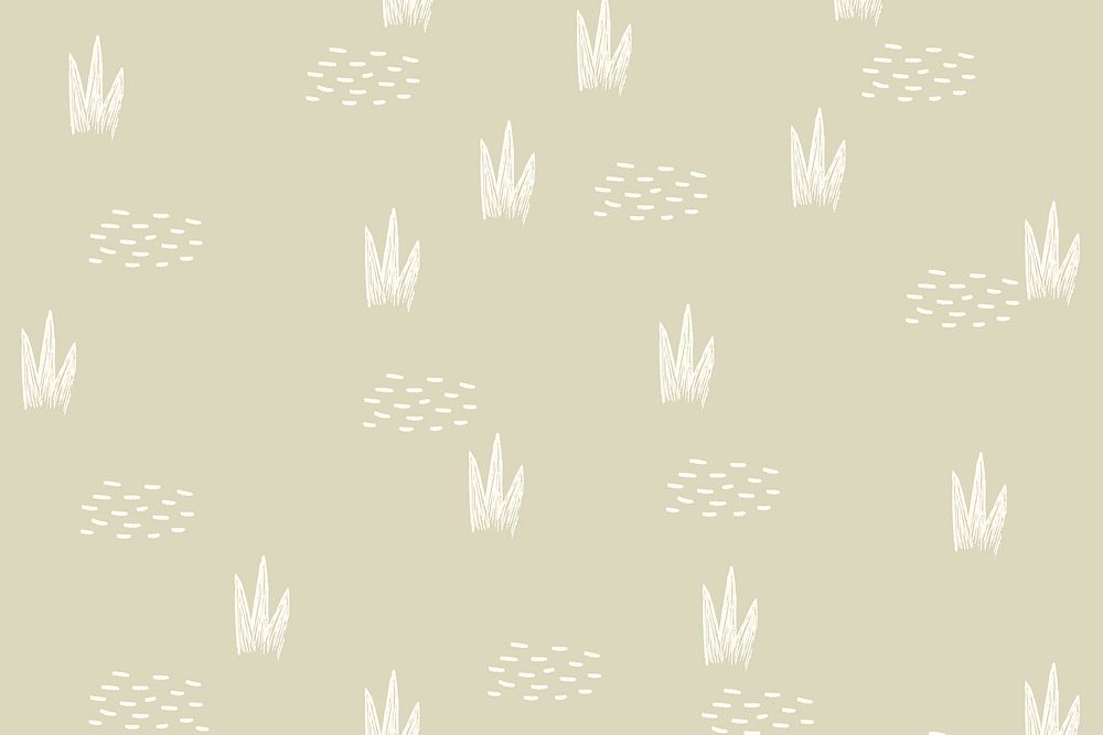Green aesthetic background, cute botanical pattern vector