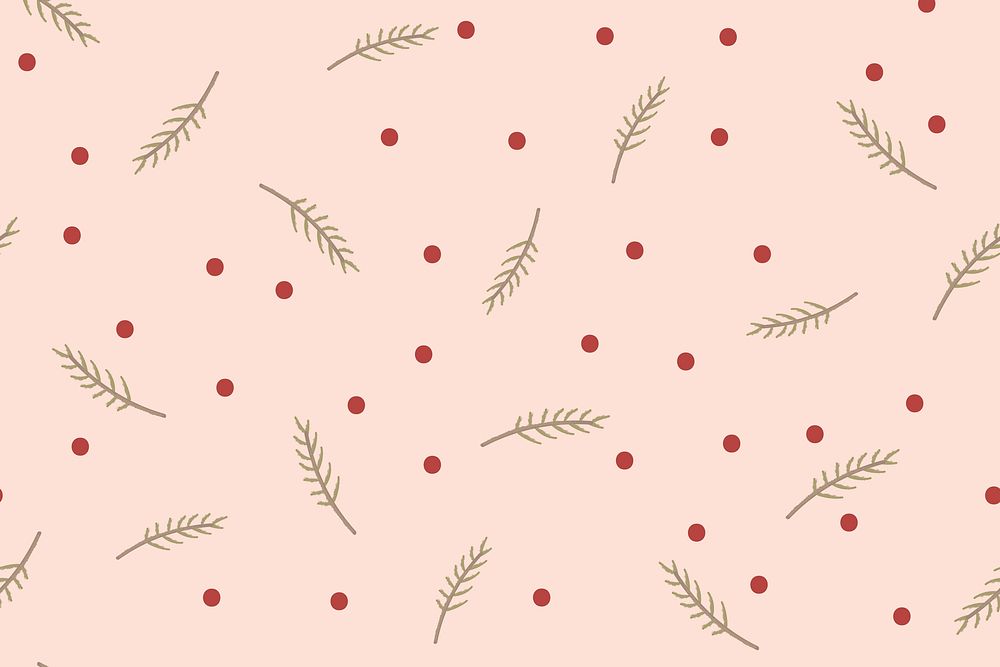 Pink winter background, Christmas pattern vector