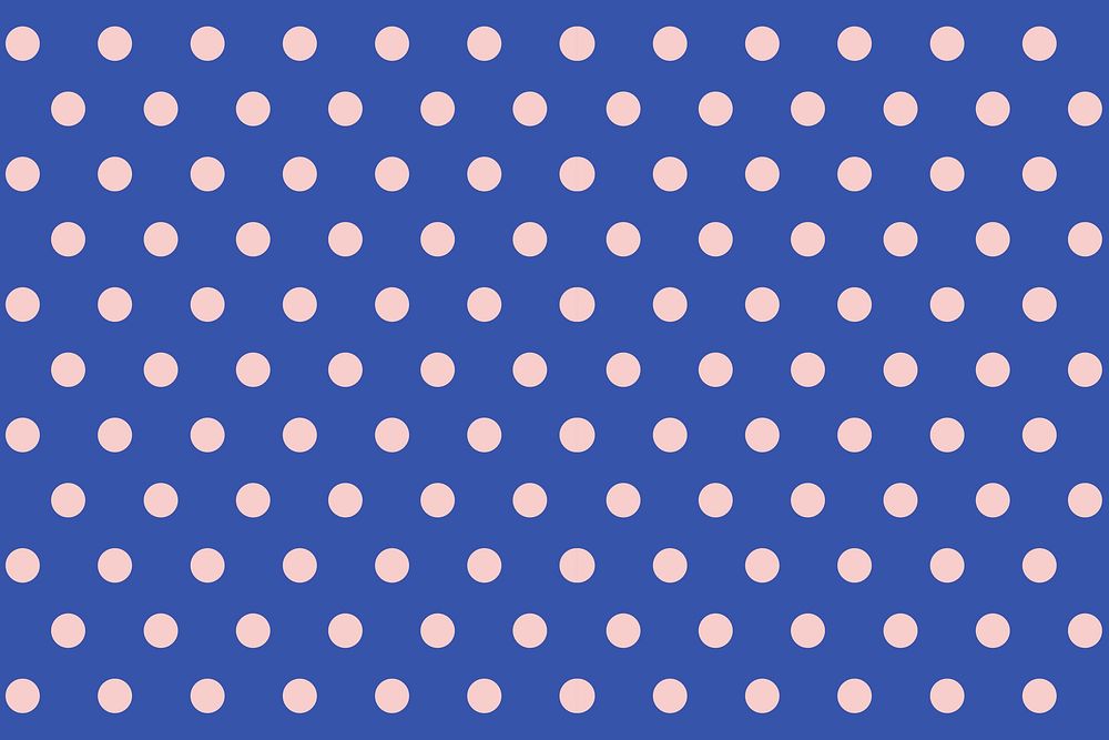 Blue polka dot background, pink pattern psd