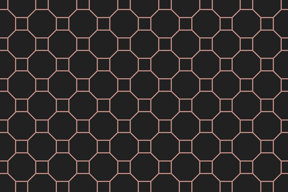 Seamless geometric pattern background, black hexagon vector