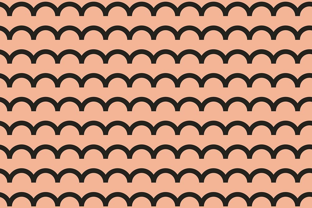 Wave line pattern background, orange seamless vector