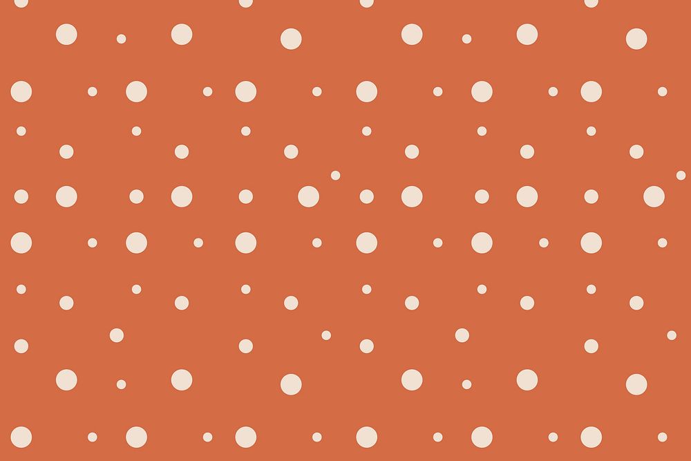 Aesthetic pattern background, orange polka dot vector
