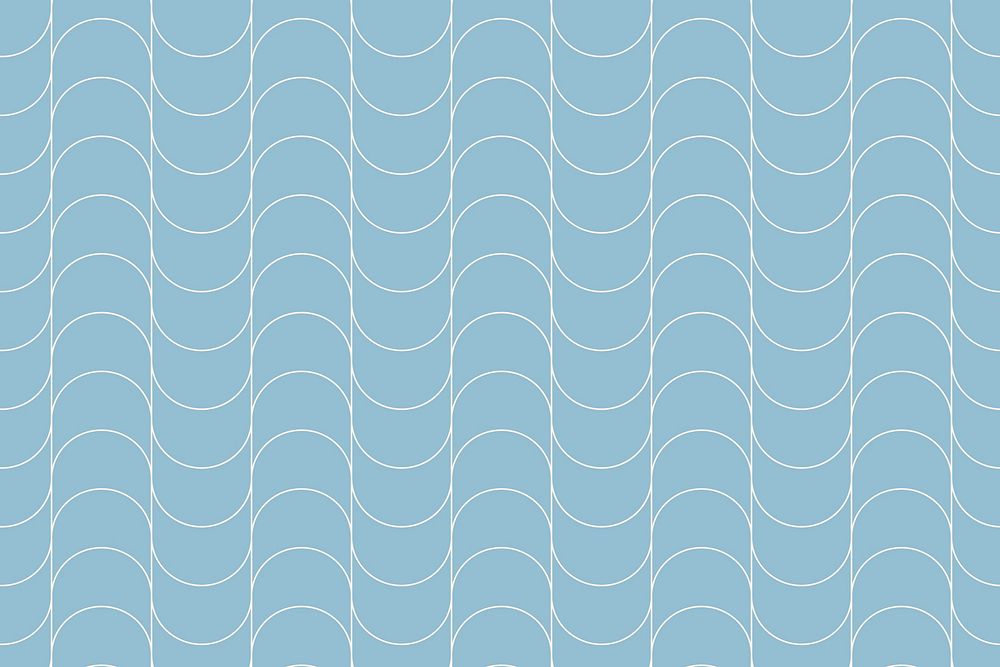 Abstract wave background, blue seamless line pattern vector