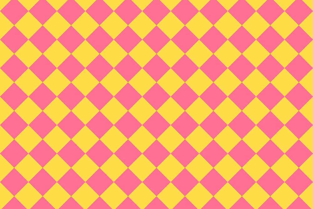 Pink check pattern background, geometric square psd