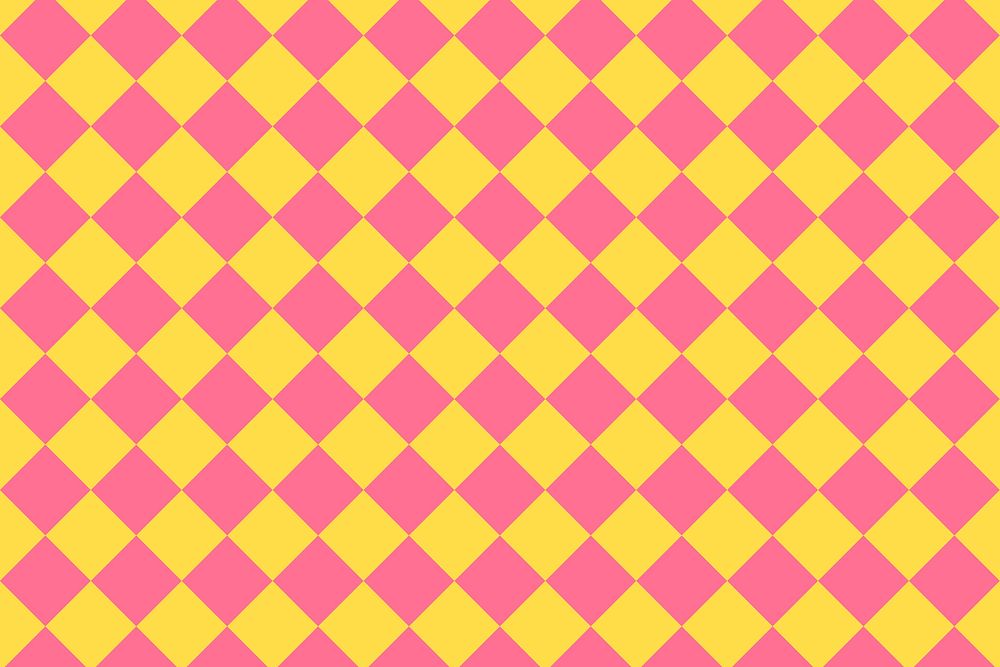 Pink check pattern background, geometric square vector