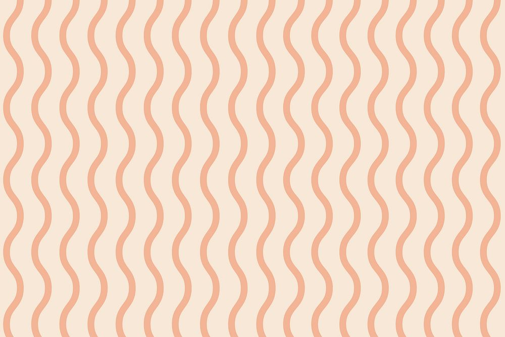 Seamless wave pattern background, beige abstract lines vector